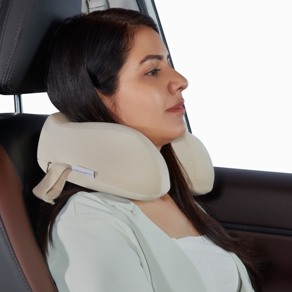 Orthopedic Travel Pillow Velvet Finish - Beige Color Orthopedic Travel Pillow Velvet Finish - Beige Color