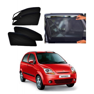 Chevrolet Spark 2010 Onwards Zipper Magnetic Window Sun Shades - 4 Pieces