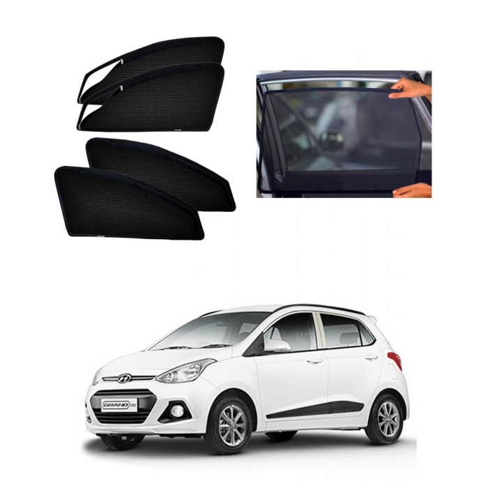 Hyundai Grand i10 Car Zipper Magnetic Window Sun Shades Set Of 4 Hyundai Grand i10 Car Zipper Magnetic Window Sun Shades Set Of 4