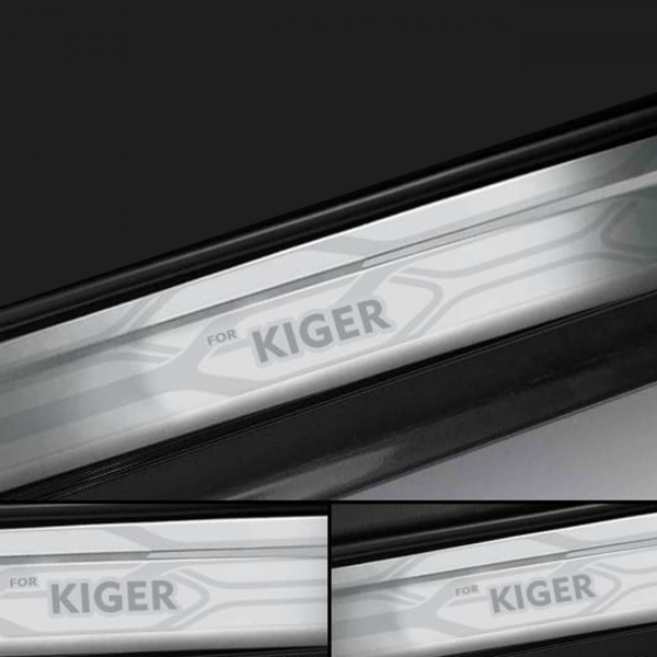 Galio Stainless Steel Door Sill Guards for Renault Kiger 2021 Onwards