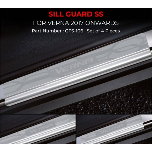 Galio Hyundai Verna 2017 Onwards Satinless Steel Sill Plate Guards 