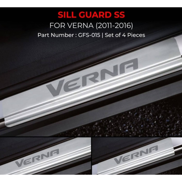 Galio Hyundai Verna Fluidic 2011-2016 Satinless Steel Sill Plate Guards 