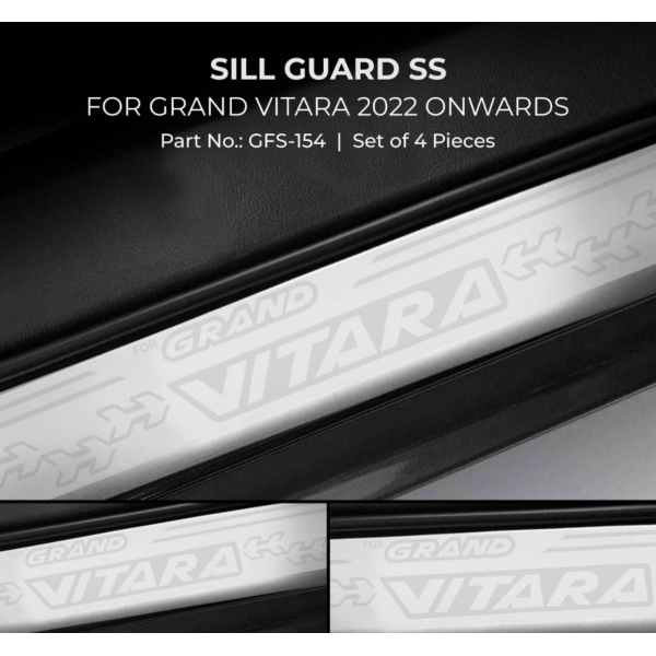Galio Maruti Suzuki Grand Vitara 2022 Onwards Satinless Steel Sill Plate Guards 