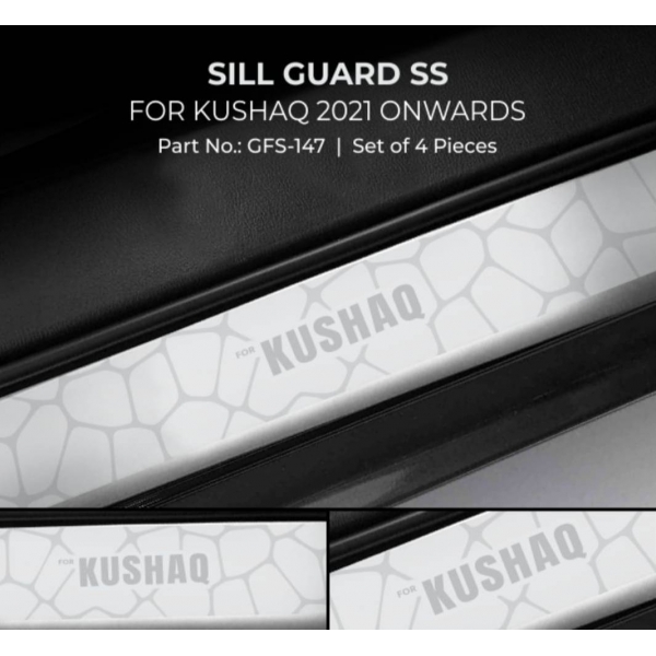 Galio Skoda Kushaq 2021 Onwards Satinless Steel Sill Plate Guards 