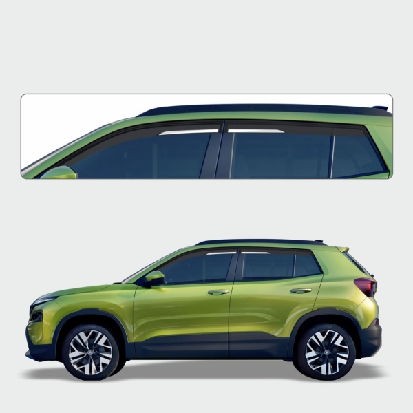 Galio Chrome Line Door Visor for Skoda Kylaq 2025 Onwards Galio Chrome Line Door Visor for Skoda Kylaq 2025 Onwards