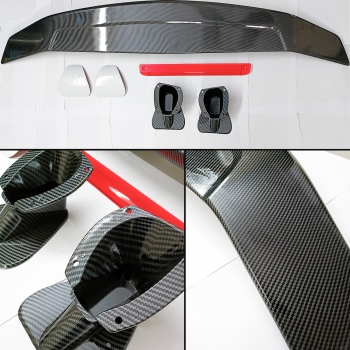Carbon Fiber Texture Abs Plastic Material Sedan Car Rear Wing