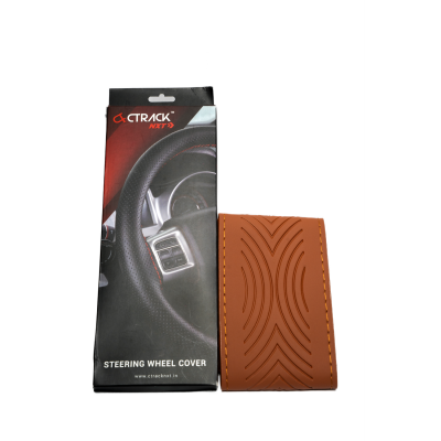 High-Quality Leather Car Steering Wheel Cover D2– Full Tan