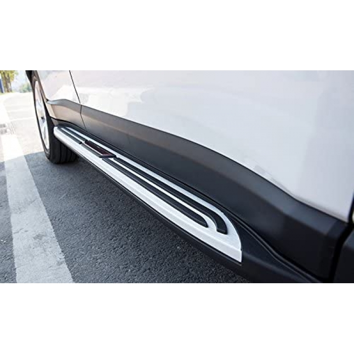 Jeep Compass 2017 Side Foot Stepper in ABS Stainless Steel Integrated Metal Reinforced