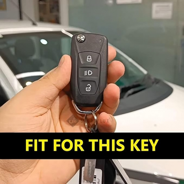 Metal key Cover Suitable For Tata Tiago, Nexon, Safari, Storm, Zest, Bolt, Tigor, Punch, Altroz And Hexa - 3 Button Flip Key