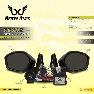 Better Deals OEM Mirror Replacement For Tata Nexon 2022 Onwards Better Deals OEM Mirror Replacement For Tata Nexon 2022 Onwards