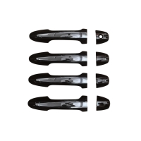 Cnleague Door Handle Cover for Toyota Crysta, New Fortuner, Yaris - Black with Chrome