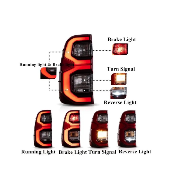 LED Tail Light for Toyota Hilux 2022 Onwards - Smoke Glass