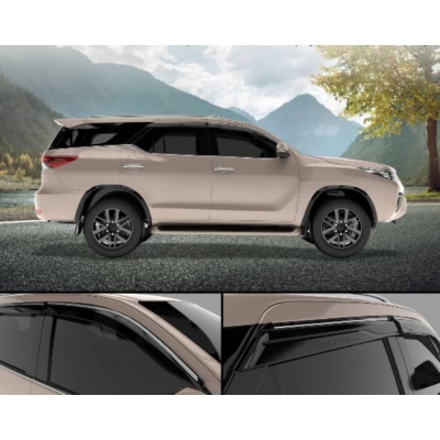 GFX Toyota Fortuner 2016 Onwards Wind Rain Door Visor Silver Line - 4 Pieces GFX Toyota Fortuner 2016 Onwards Wind Rain Door Visor Silver Line - 4 Pieces