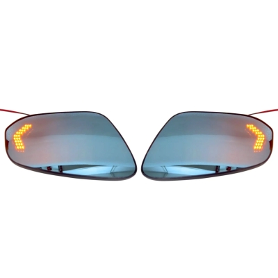 Side Mirror Blue Anti-Glare Glass Lens with Indicator for Toyota Hilux 2022 Onwards