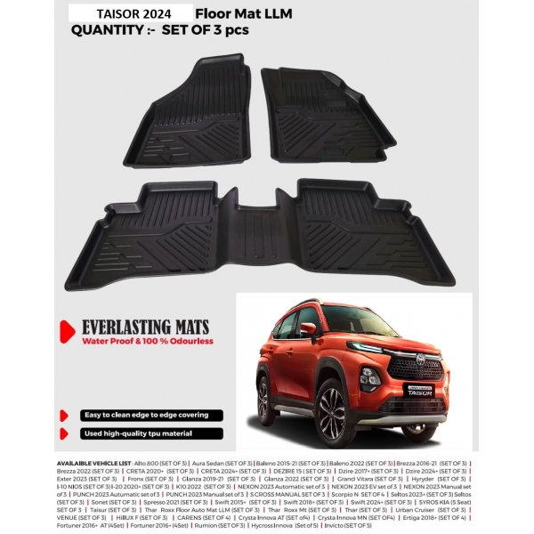Carhatke TPU Premium LongLife Floor Mats for Toyota Taisor 2024 Onwards