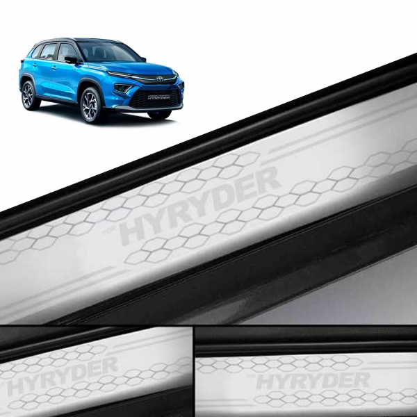 Galio Stainless Steel Door Sill Guards for Toyota Urban Cruiser Hyryder 2022 Onwards