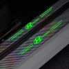 Car Door Radium Night Logo Glow Sill Plate Door Guard  Pad  Stickers for Hyundai Cars (Set of 4Pcs.)