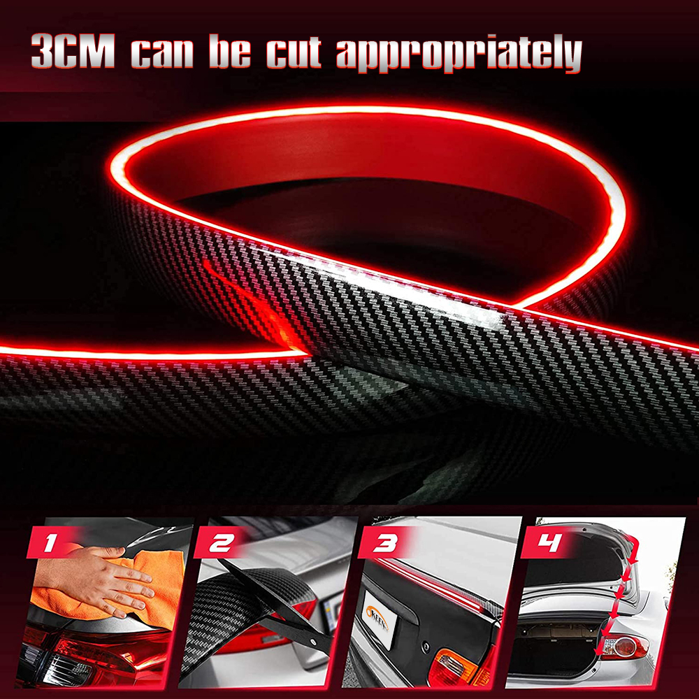 Carhatke Universal Car Rear Spoiler LED Strip Turning Signal Flexible ...