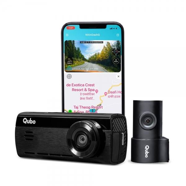 Qubo Car Dash Camera True 4K 2160P UHD Dual Channel