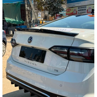M Style Lip Spoiler For Volkswagen Virtus 2022 Onwards - Glossy Black