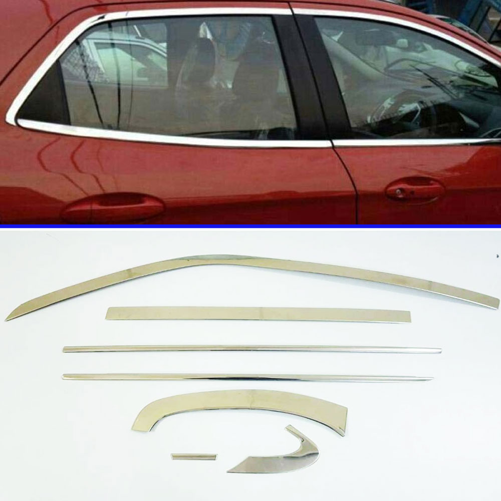 Wagon R Window Maruti Suzuki WagonR 2015 Full Window Chrome Garnish Trims (Set Of 14Pcs.)