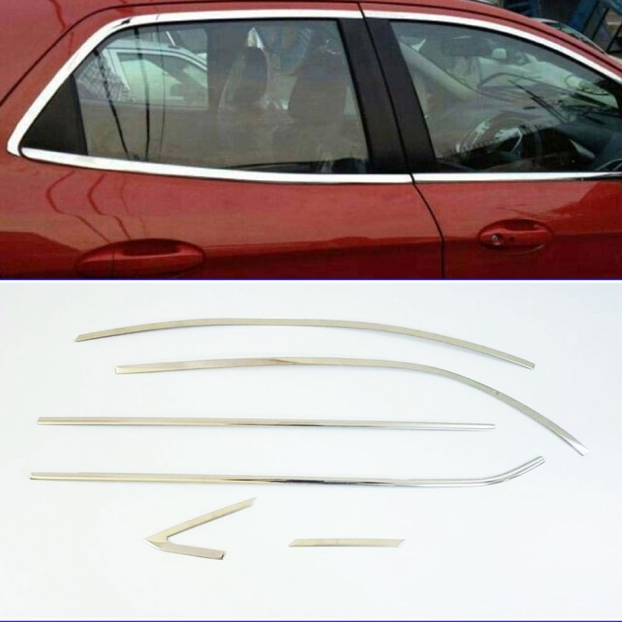 Hyundai Xcent Full Window Chrome Garnish Trims (Set Of 12Pcs.) Hyundai Xcent Full Window Chrome Garnish Trims (Set Of 12Pcs.)