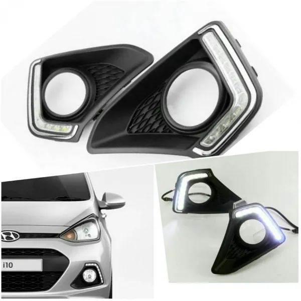 Hyundai Grand i10 2014-2017 LED DRL Day Time Running Lights (Set of 2Pcs.) Hyundai Grand i10 2014-2017 LED DRL Day Time Running Lights (Set of 2Pcs.)