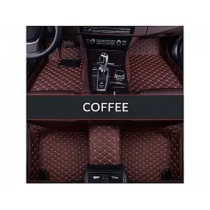 Audi Q7 Premium Diamond Pattern 7D Car Floor Mats (Set of 3, Coffee)