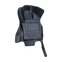 Carhatke 9D Luxury Car Foot Mats For Jeep Compass - Black