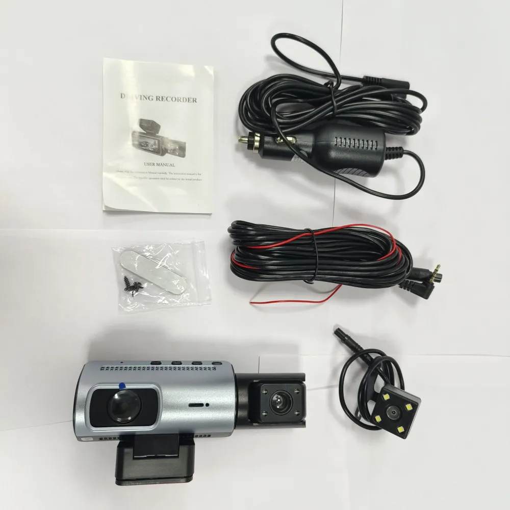 Carhatke Triple Channel 1080P Dash Cam for Cars – Front, Cabin & Rear Camera with Loop Recording