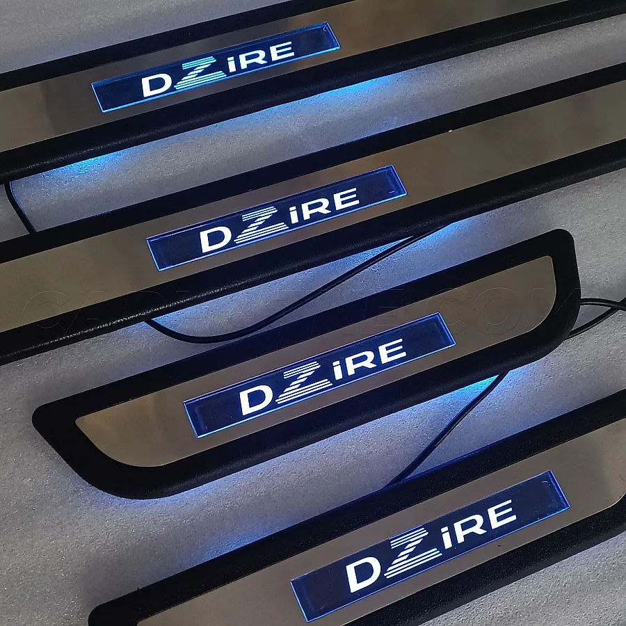 GFX Maruti Suzuki Dzire 2017 Onward Opening Door OEM Led Scuff Sill Plates - 4 Pieces