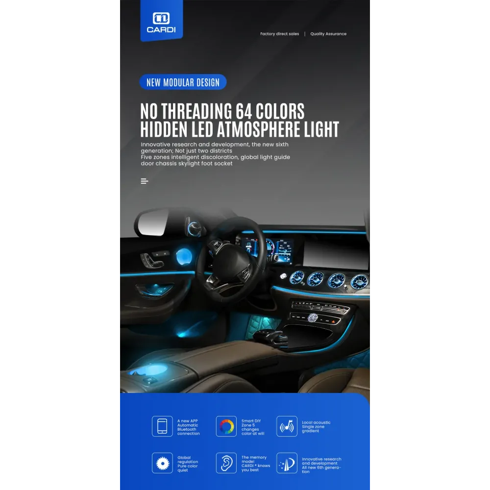 Cardi K3 Active Ultra Ambient RGB LED Interior Lights - 18 Pieces