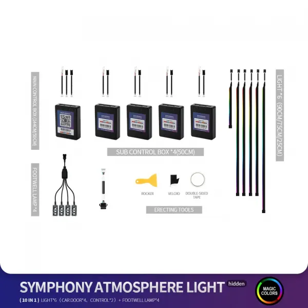 Cardi K4 Active Ultra Ambient RGB LED Interior Lights - 10 Pieces