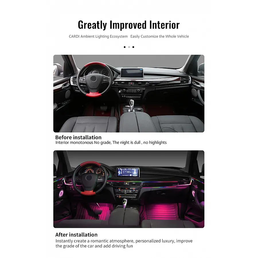 Cardi K4 Active Ultra Ambient RGB LED Interior Lights - 18 Pieces