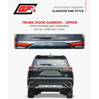 GFX Toyota Hycross 2023 Onwards Trunk Chrome Garnish Upper Side GFX Toyota Hycross 2023 Onwards Trunk Chrome Garnish Upper Side