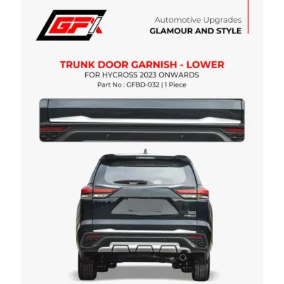 GFX Toyota Hycross 2023 Onwards Trunk Chrome Garnish Lower Side GFX Toyota Hycross 2023 Onwards Trunk Chrome Garnish Lower Side
