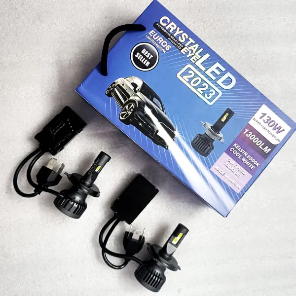 Crystal Eye 130W Car LED Projector Fog Lamp Bulbs 9006