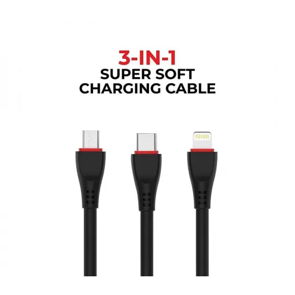 GFX 3 in 1 USB Mobile Charging Cable C-Type, B-Type and Lightning GFX 3 in 1 USB Mobile Charging Cable C-Type, B-Type and Lightning