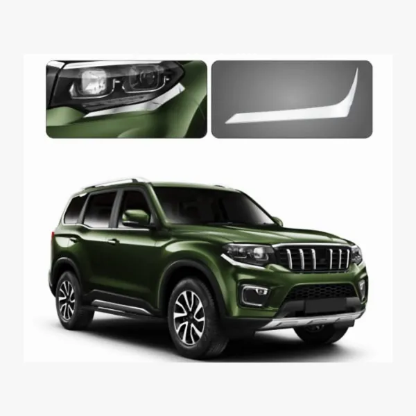 Galio Mahindra Scorpio N 2022 Onward Head Lamp Chrome Lip Garnish - Set Of 2 Galio Mahindra Scorpio N 2022 Onward Head Lamp Chrome Lip Garnish - Set Of 2