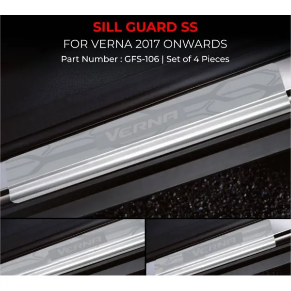 Galio Hyundai Verna 2017 Onwards Satinless Steel Sill Plate Guards Galio Hyundai Verna 2017 Onwards Satinless Steel Sill Plate Guards