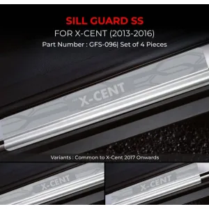 Galio Stainless Steel Door Sill Guards for Hyundai Xcent 2014 Onwards