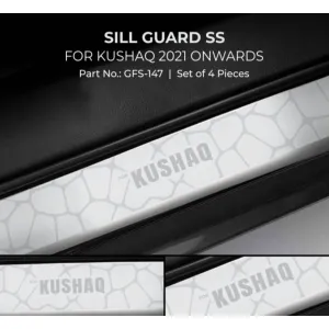 Galio Stainless Steel Door Sill Guards for Skoda Kushaq 2021 Onwards
