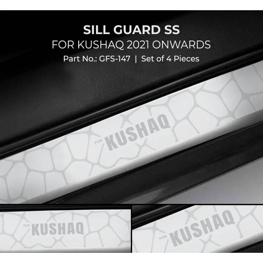 Galio Stainless Steel Door Sill Guards for Skoda Kushaq 2021 Onwards