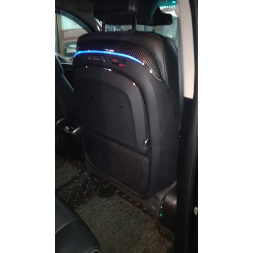 Ctrack Premium Rear Seat Organiser With Foldable Food, Wireless Charging And Ambient Lighting  -  Set Of 2