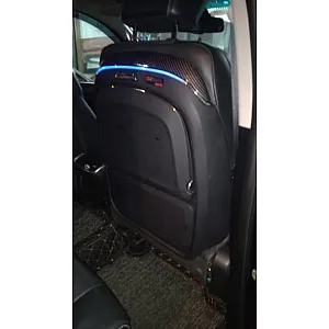 Ctrack Premium Rear Seat Organiser With Foldable Food, Wireless Charging And Ambient Lighting  -  Set Of 2