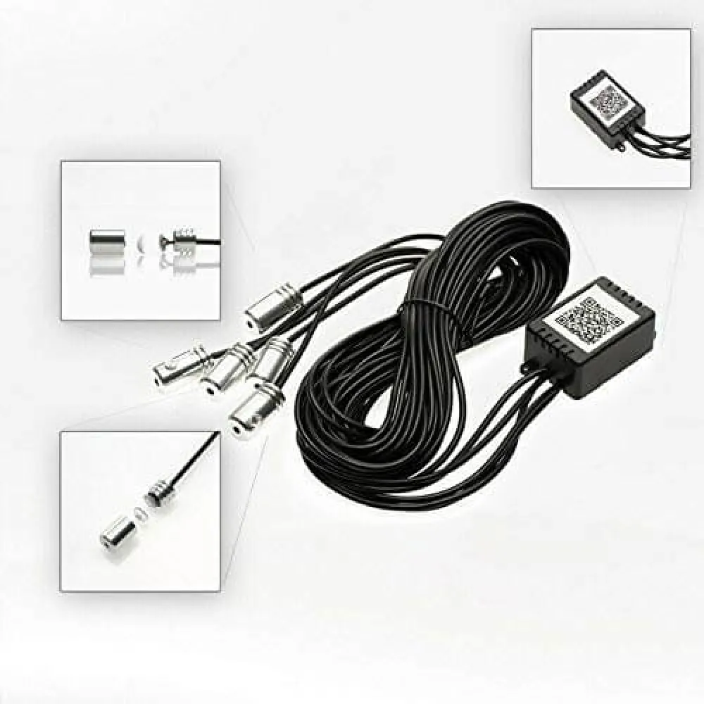 Multicolor Car Atmosphere Ambient Wireless Bluetooth Lighting Kit With Remote