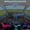 Multicolor Car Atmosphere Ambient Wireless Bluetooth Lighting Kit With Remote
