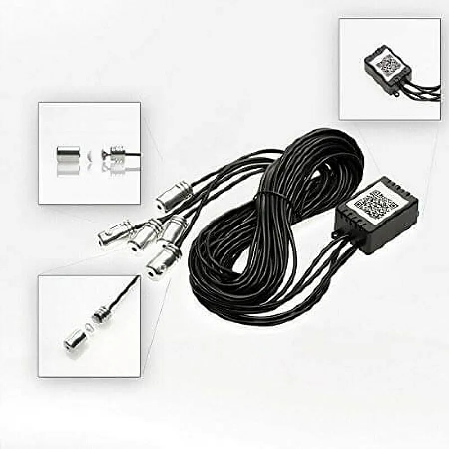 Multicolor Car Atmosphere Ambient Wireless Bluetooth Lighting Kit With Remote