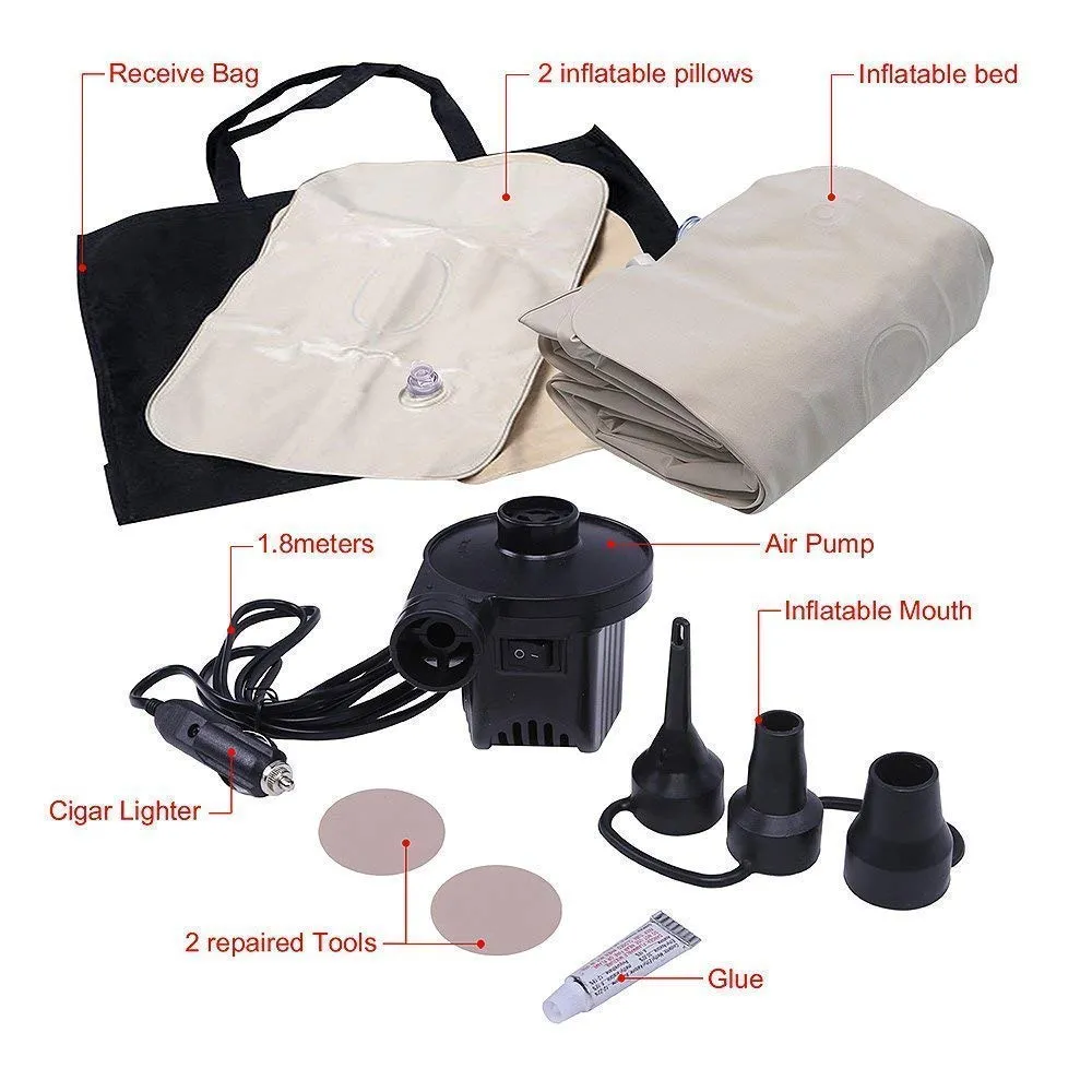  Inflatable Car Bed Mattress with Pump and 2 Air Pillows