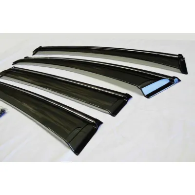 Mahindra Xuv 300 2019 Onward Car Window Door Visor with Chrome Line (Set Of 4Pcs.)